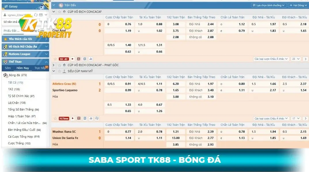 cá cược bóng đá tại saba sport tk88