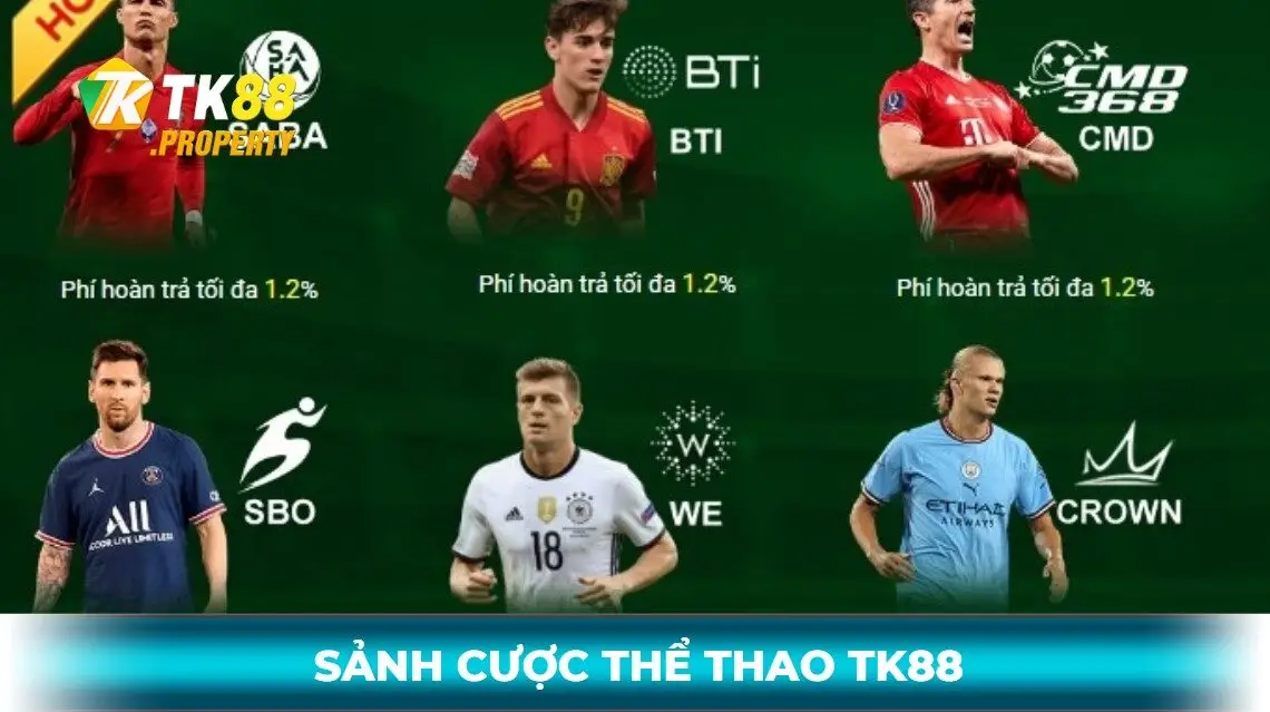 Các sảnh cược thể thao tk88