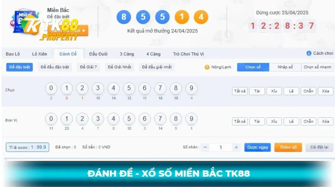 Đánh xổ số tại TK88