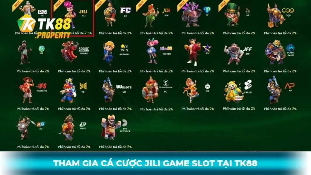 Tham gia sảnh game jili slot game tk88