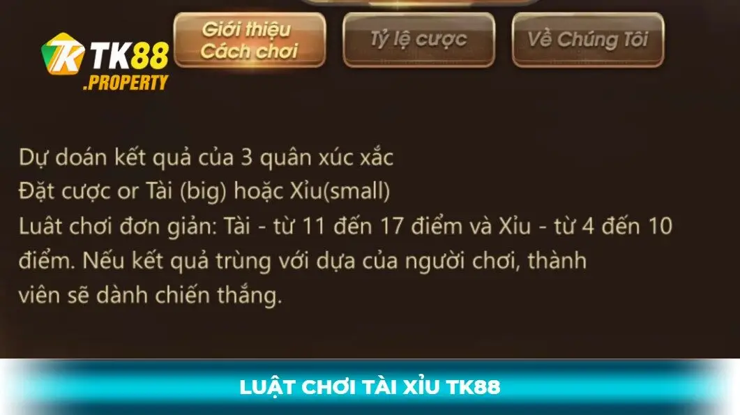 Luật chơi tài xỉu tk88