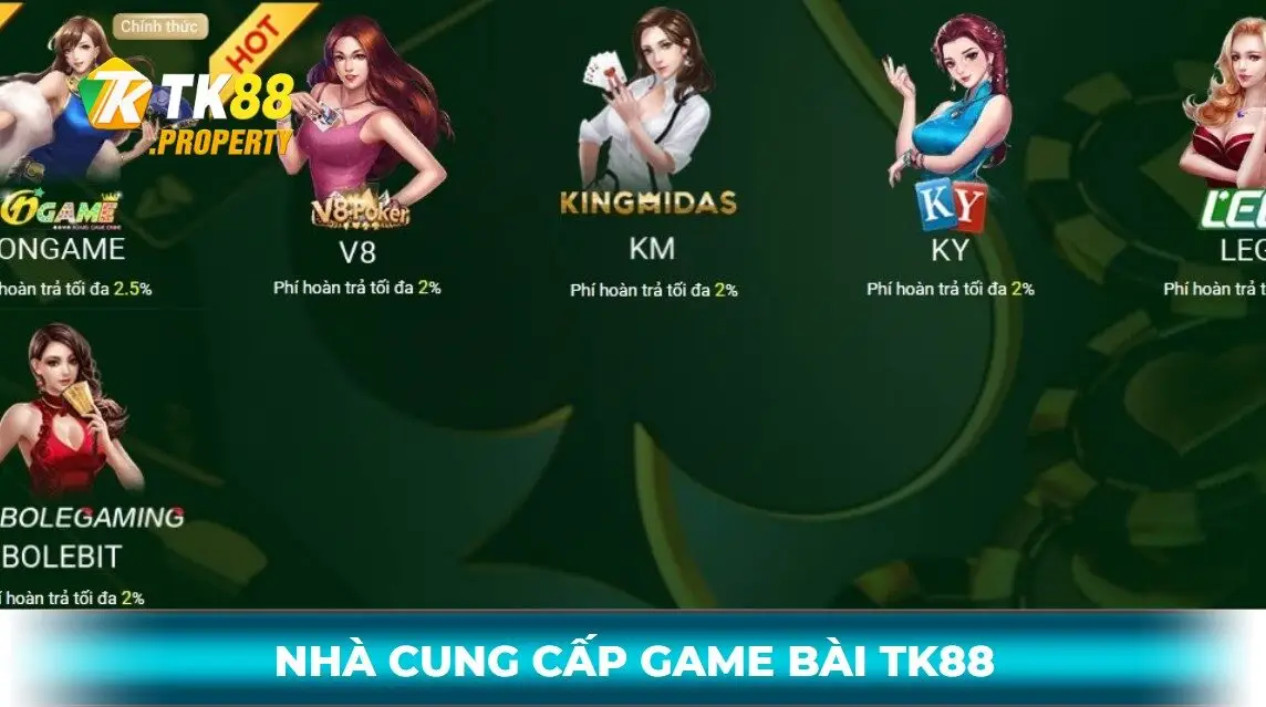 Nhà cung cấp trò chơi cho game bài tk88