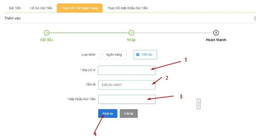 Rút tiền tk88 bằng tiền ảo