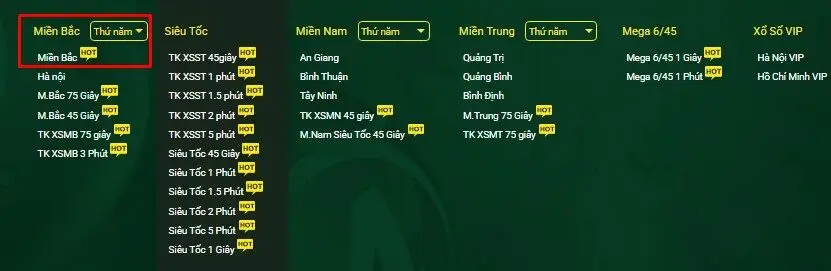 giới thiệu xổ số miền bắc tk88